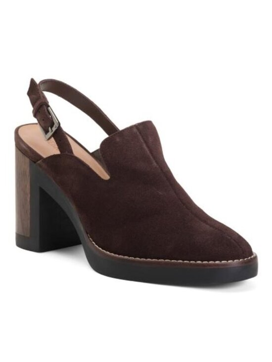 Bernardo Shoes - BERNARDO Made In Brazil Suede Neza Slingback Platform Pumps